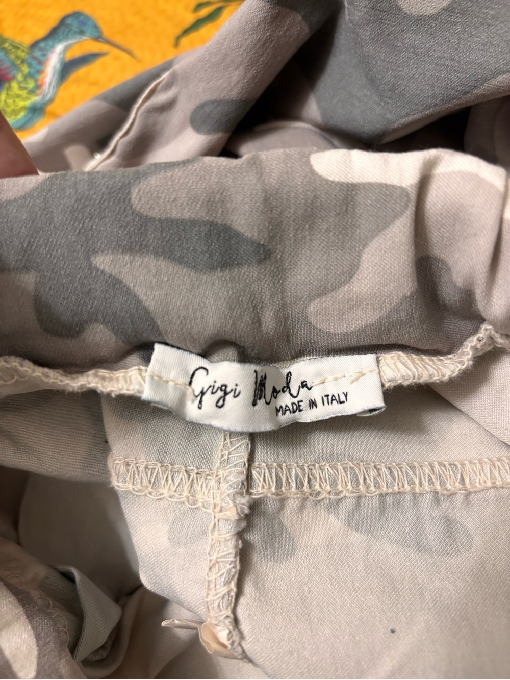 Gray Camo Straight Leg Pants with Side Stripe - Picture 5 of 5
